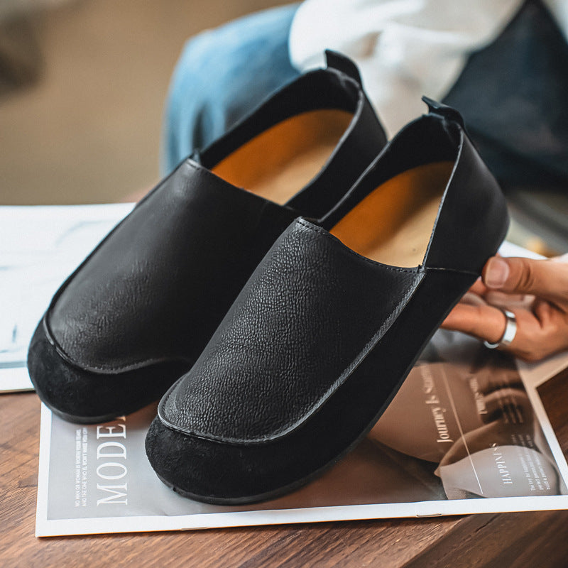 Men's Flat Loafers, Slip-On Leather Shoes
