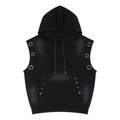 Unisex Vintage Wash Sun Fade Sleeveless Hoodie