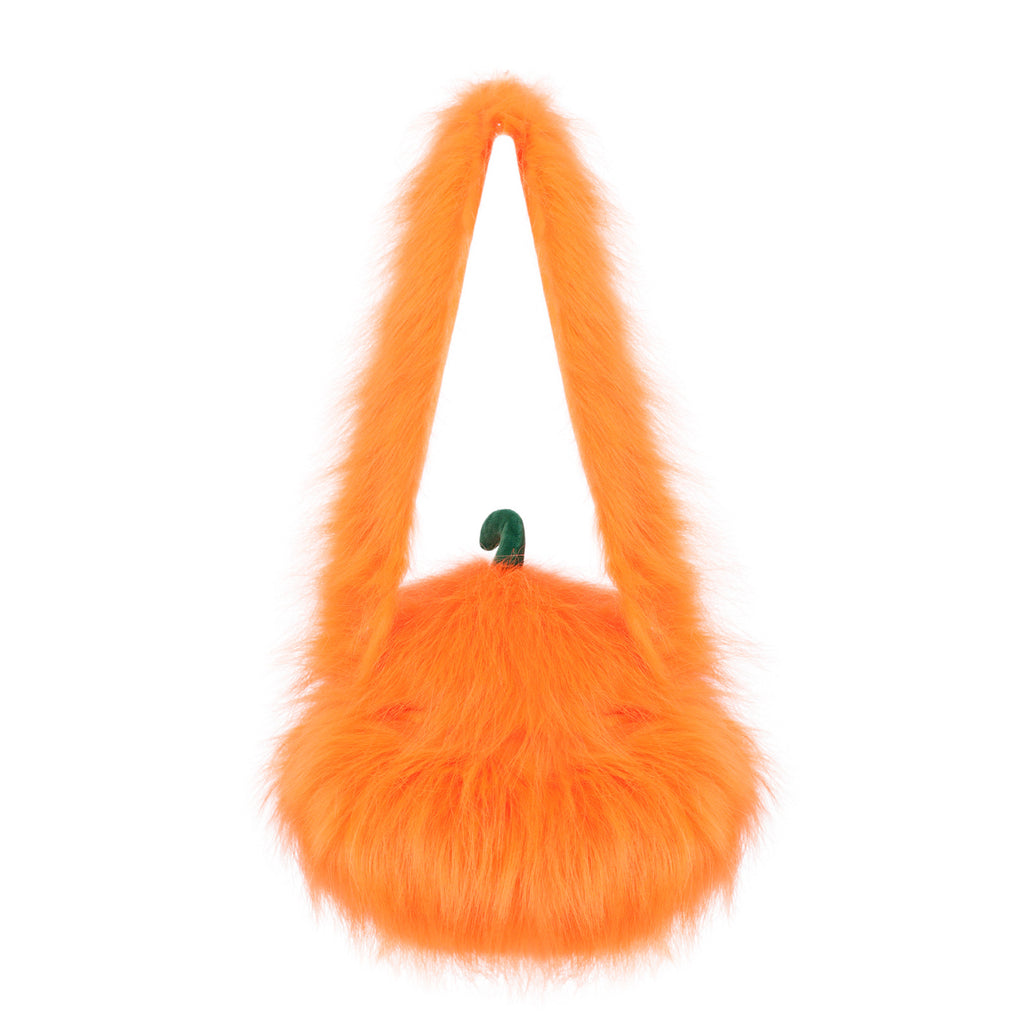 Halloween Plush Creative Party Devil Pumpkin Head Prop Trick-or-Treat Handheld Pumpkin Head Bag