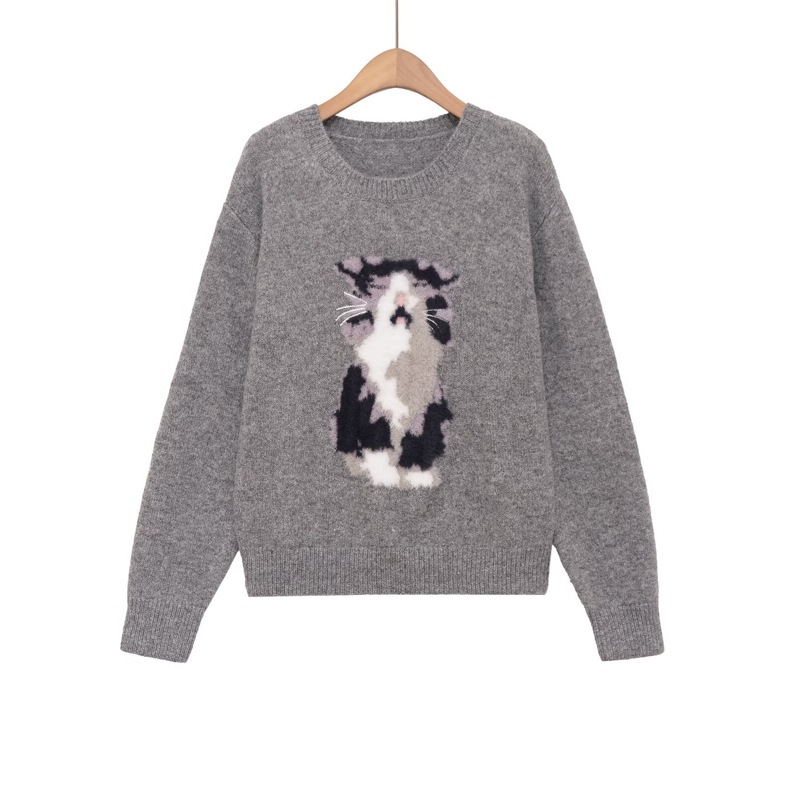 Handmade Jacquard Round Neck Knitted Shirt for Cats