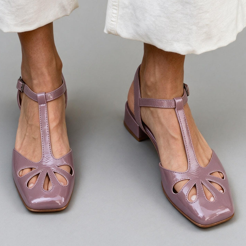 Made to order ships in 3–5 days Retro T-shaped buckle strap Roman hollow sandals for women