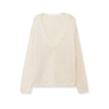 Simple long sleeved V-neck casual knit sweater