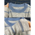 Blue and Gray Contrast Lightweight Knit Sweater