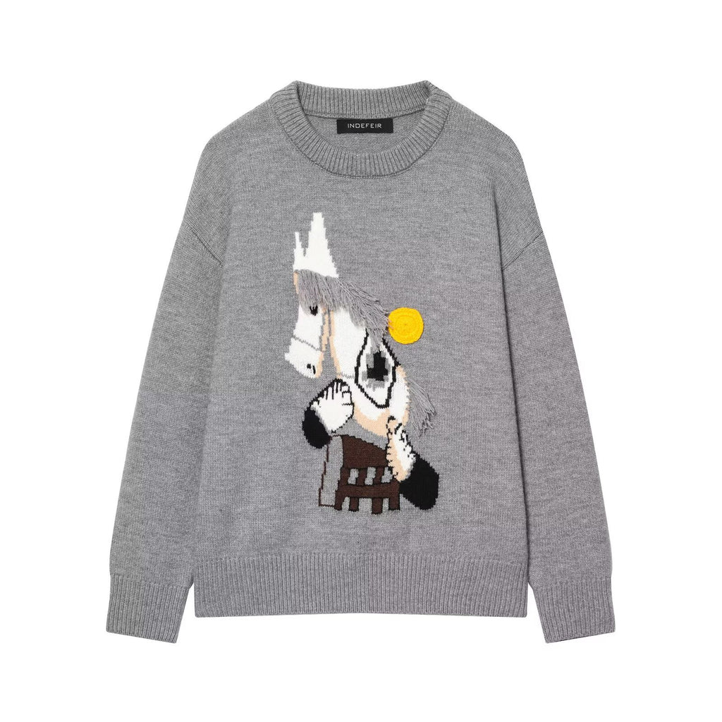 Embroidered Knitted Sweater Women's Clothing