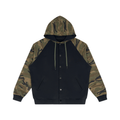 Unisex Camo-Splice Raglan Zip Hoodie