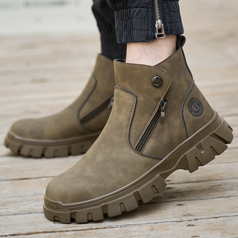 Welders' labor protection anti smashing and anti piercing work anti spark protection and safety shoes