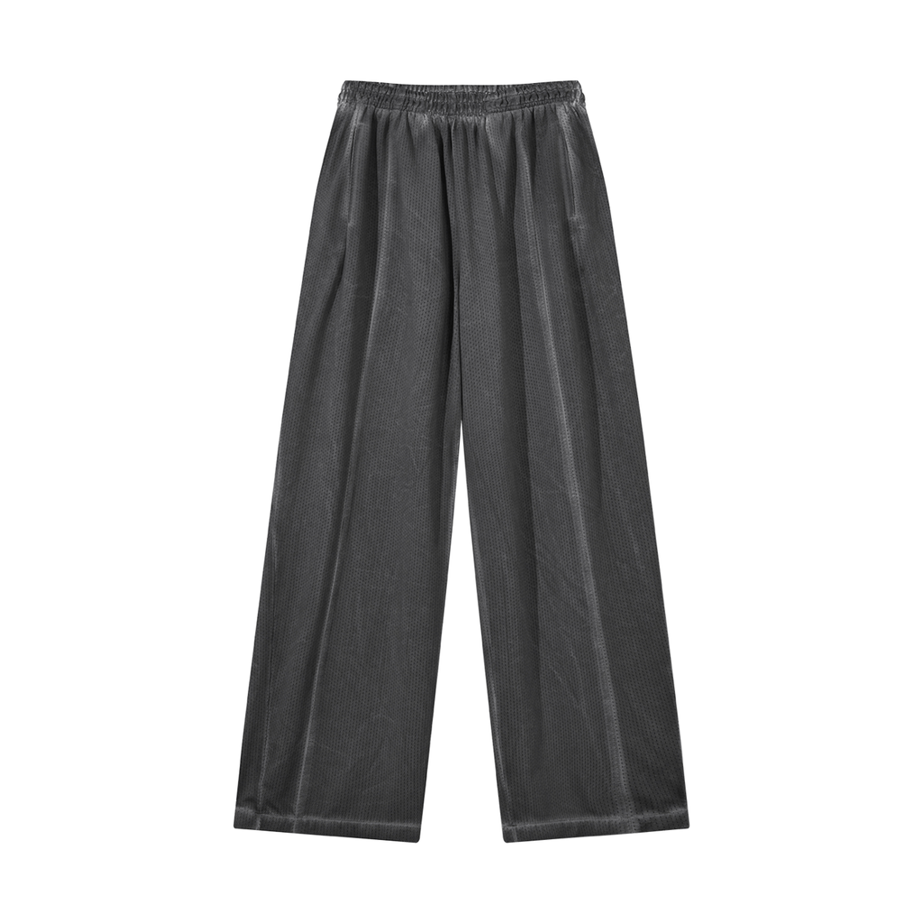 Unisex Vintage Wash Wide Leg Mesh Sweatpants