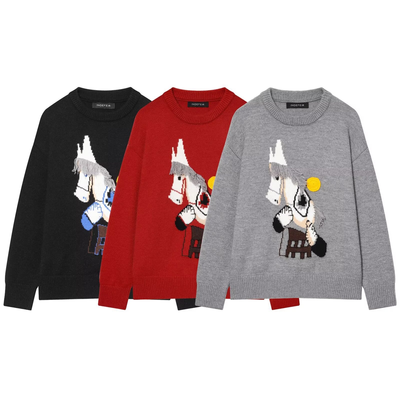 Embroidered Knitted Sweater Women's Clothing
