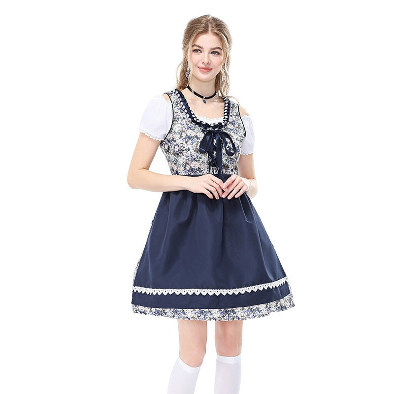 Ladies Floral Bavarian Dress German Beer Festival Traditional Costume Adult Halloween Costume New Style