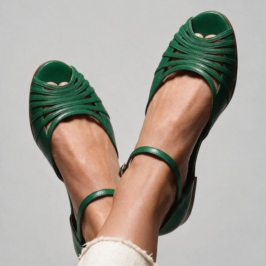 Casual Fishmouth Flat Heeled Ankle Strap Sandals for WomenAdjustable Buckle Design, Comfortable and Versatile Summer Footwear