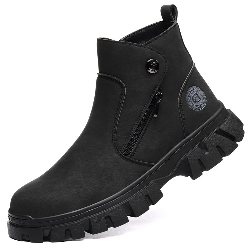 Welders' labor protection anti smashing and anti piercing work anti spark protection and safety shoes