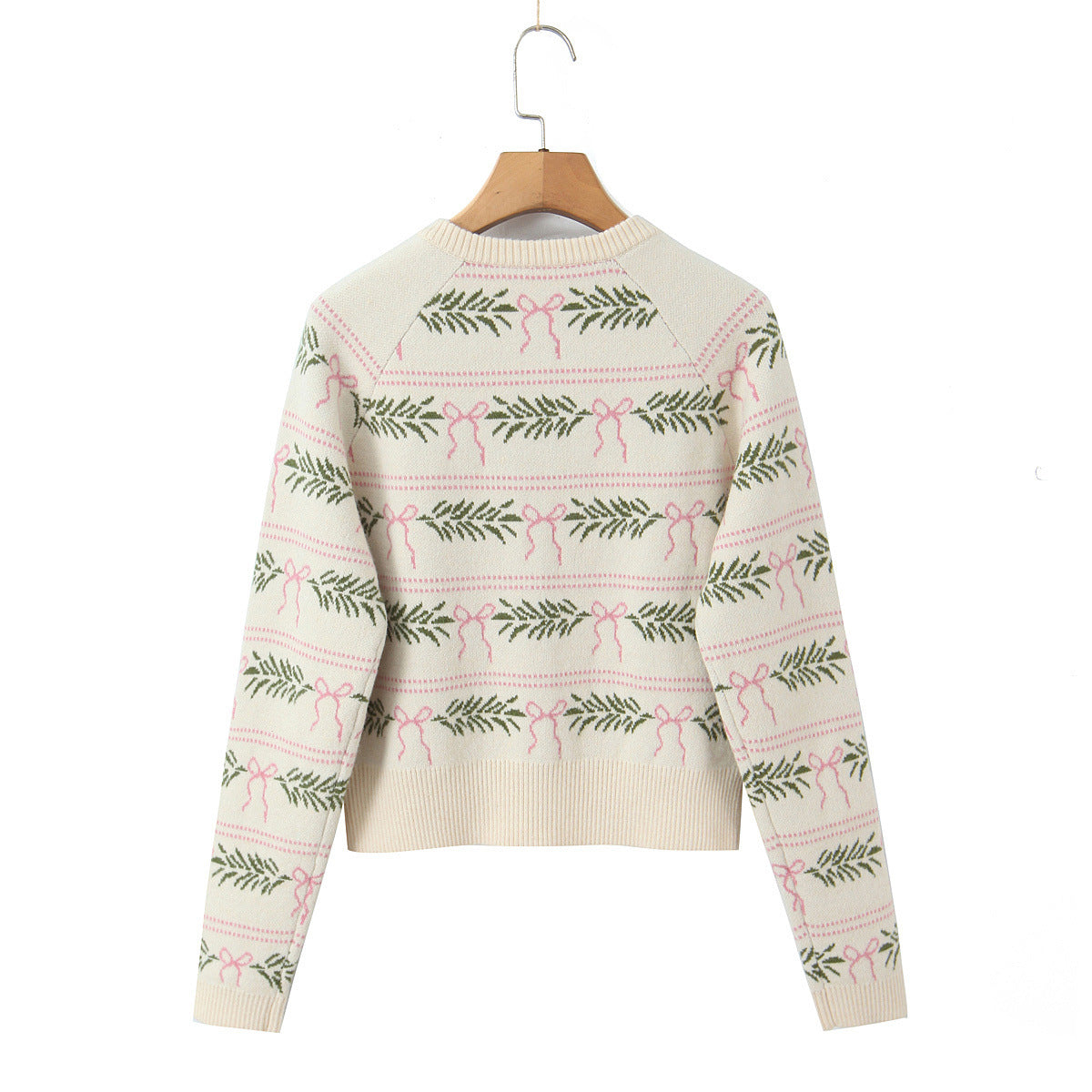 French style series jacquard knitted cardigan sweater