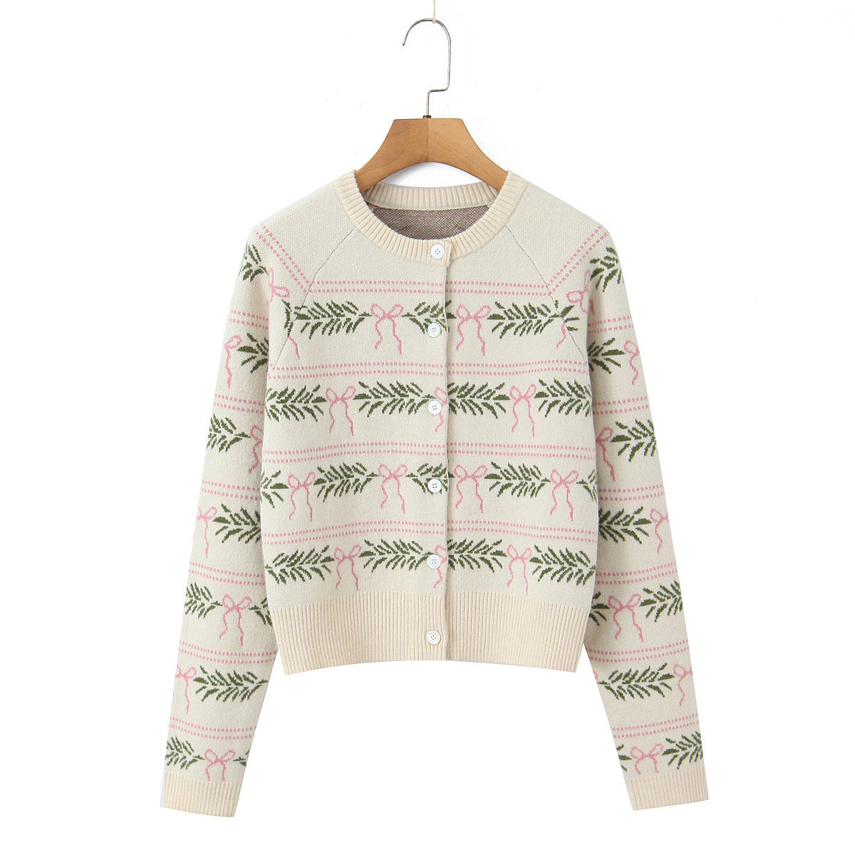 French style series jacquard knitted cardigan sweater