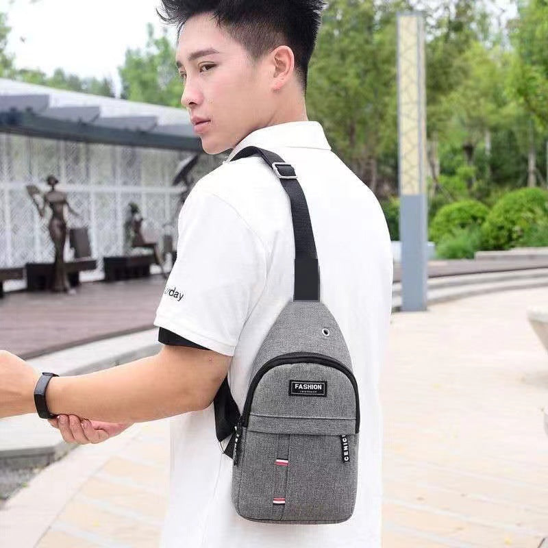 Chest Pack Outdoor Hiking Cycling Single Shoulder Crossbody Canvas Chest Bag Outdoor Sports Bag Street Fashion Men's Backpack