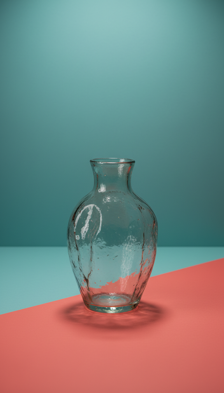 Reclaimed Glass Vase with Iridescent Finish