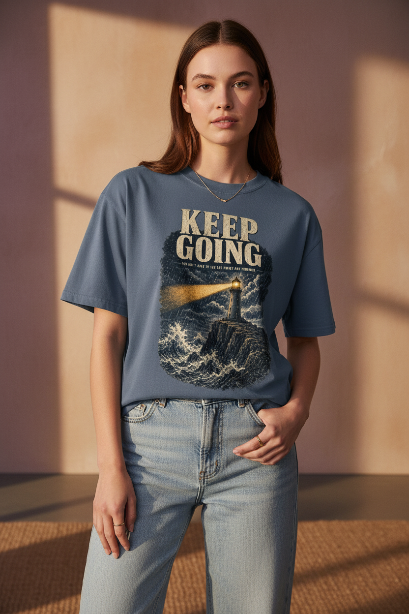 Keep Going Tee – Female Model