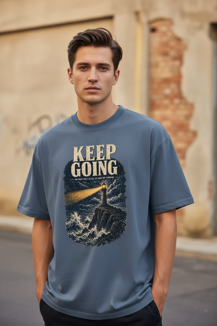 Keep Going Tee – Male Model
