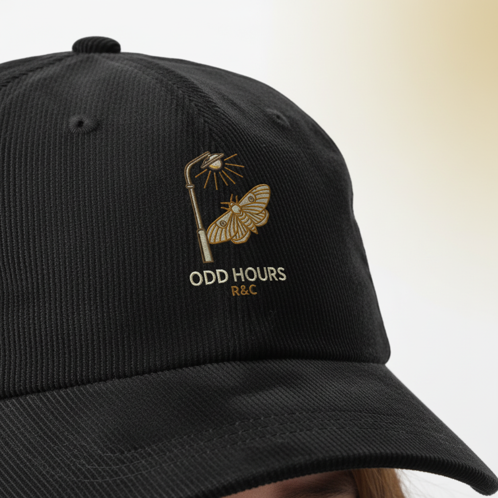 Odd Hours Cap – Closeup On Brand