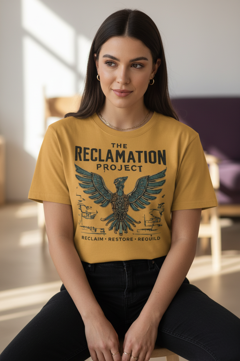 Reclamation Project Tee – Female Vintage Gold Revised
