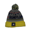Disneyland Mickey Mouse Pom Beanie Gray Yellow Knit Winter Hat