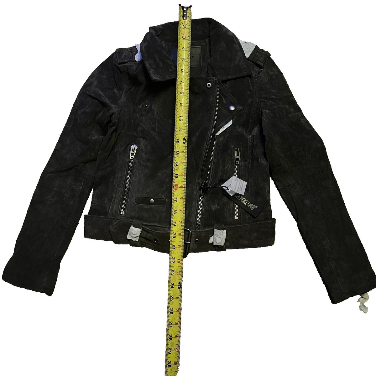 Blank NYC Motorcycle leather jacket Grey Suede- New with tags- womens size XS