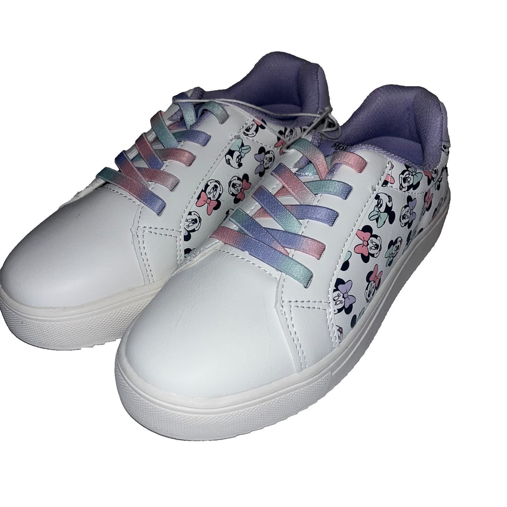 Disney Minnie Mouse White & Purple Sneakers Shoes Girls Size 4 NWT