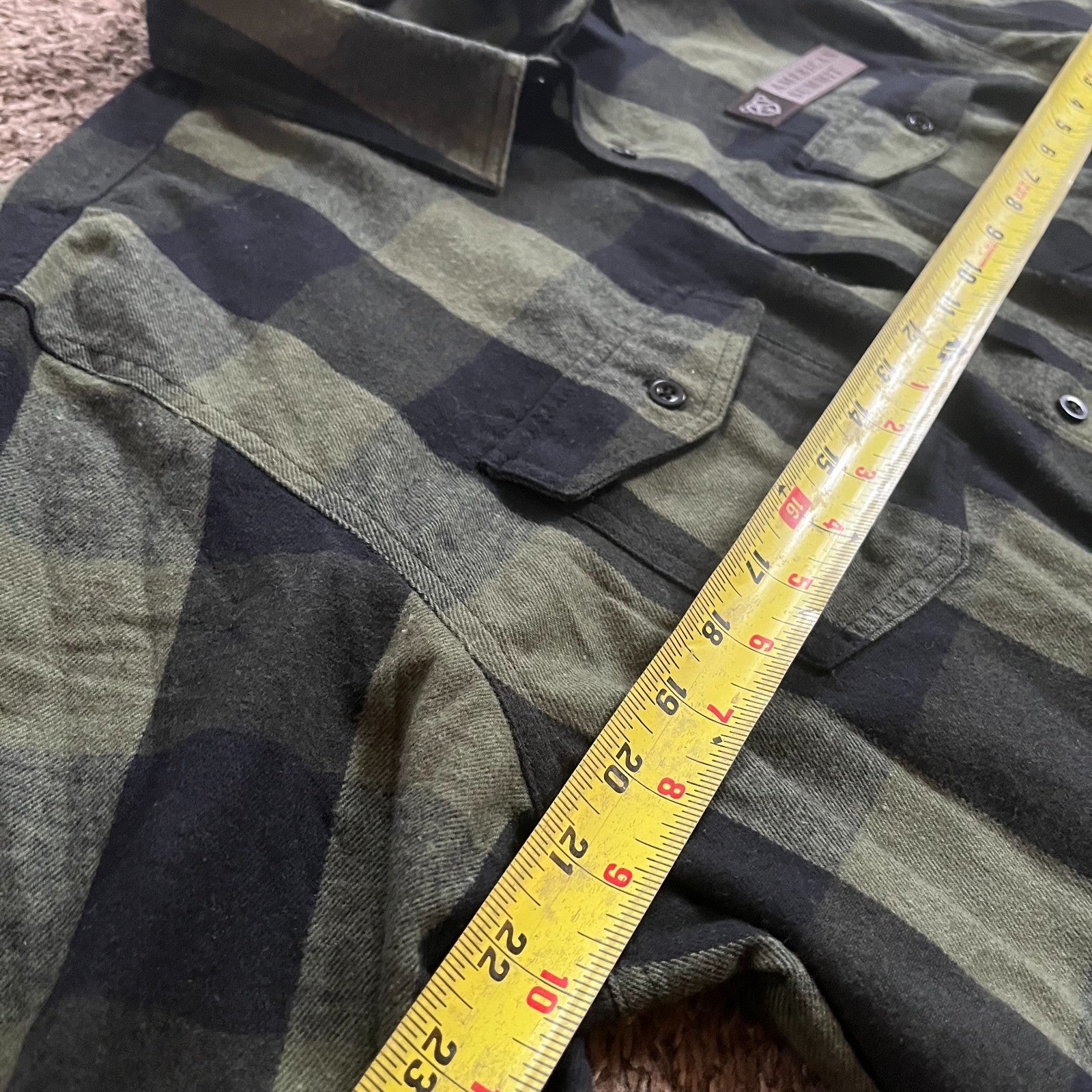 Burnside Flannel Shirt XL – Army Green/Black Plaid B8210