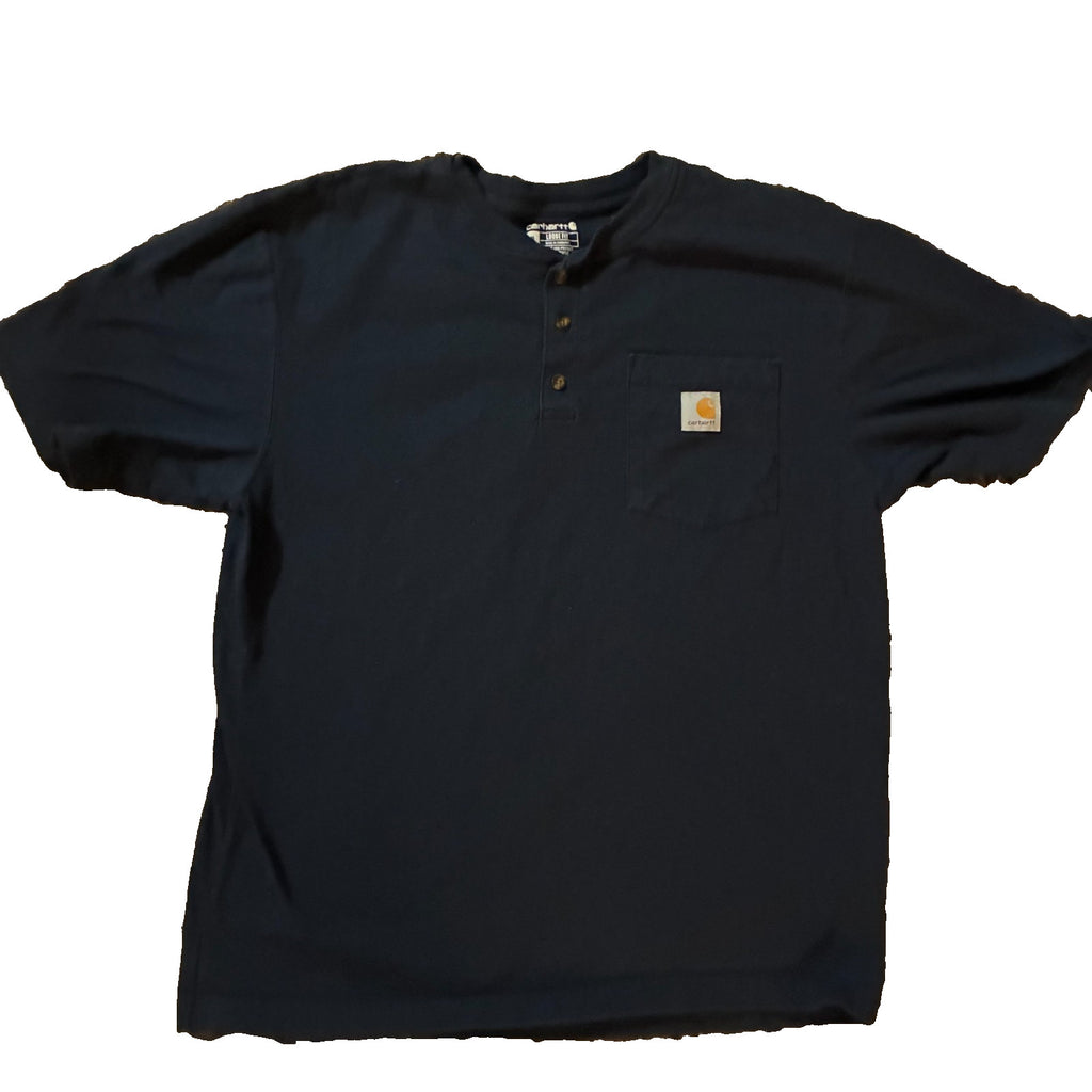 Carhartt K84 Henley T-Shirt Men’s Medium Loose Fit Heavyweight Pocket Workwear