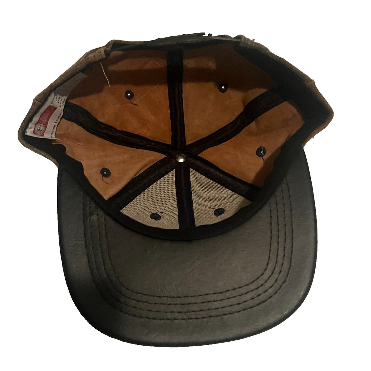 Vintage Notre Dame Fighting Irish Snapback Hat Genuine Leather Embroidered NWT