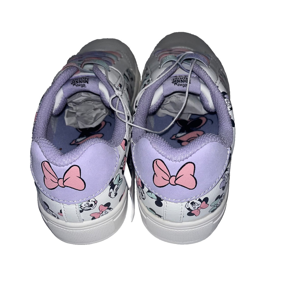 Disney Minnie Mouse White & Purple Sneakers Shoes Girls Size 4 NWT