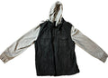 DRAVUS Hybrid Denim Trucker Jacket XL Denim Body w/ Fleece Sleeves & Hood