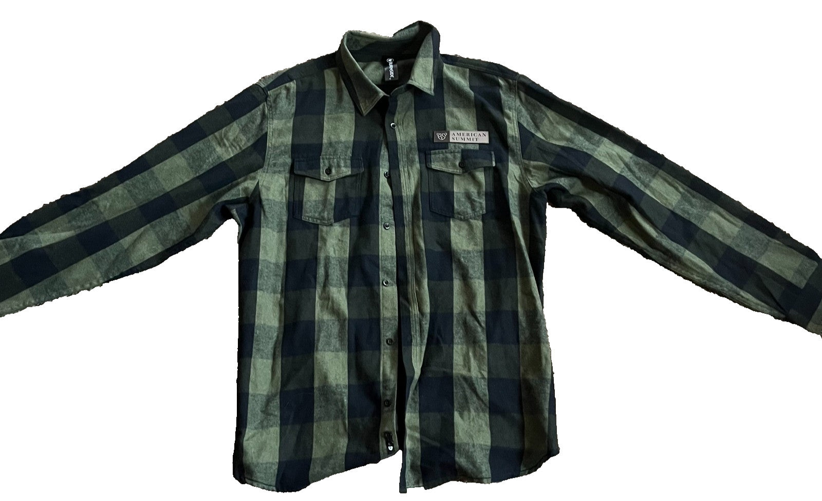 Burnside Flannel Shirt XL – Army Green/Black Plaid B8210
