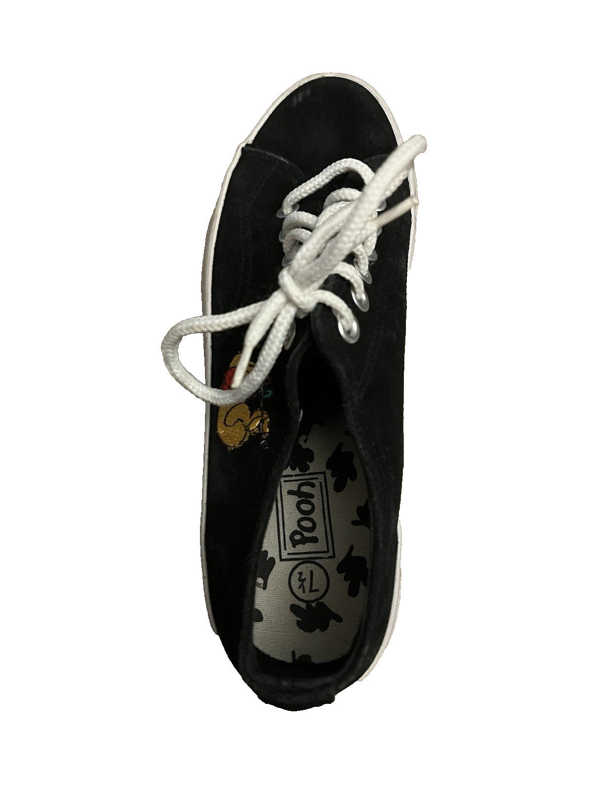 Disney Winnie the Pooh Black Platform Canvas Sneakers Vintage Y2K Embroidered W7