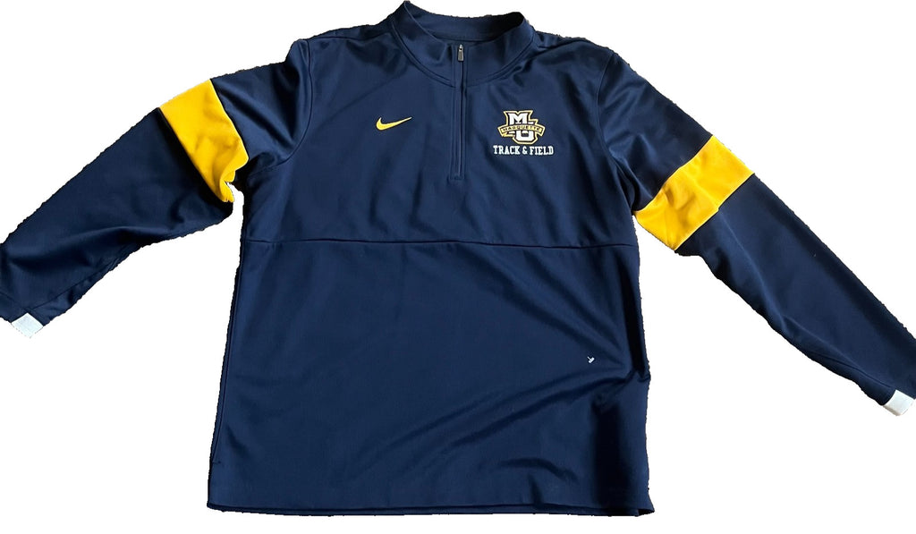 Nike Marquette Golden Eagles Track & Field 1/4 Zip Pullover Jacket XL – Navy