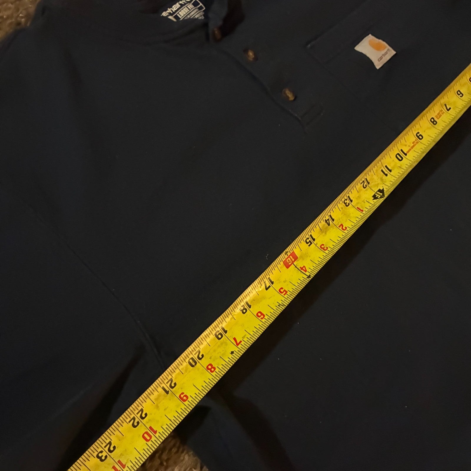 Carhartt K84 Henley T-Shirt Men’s Medium Loose Fit Heavyweight Pocket Workwear