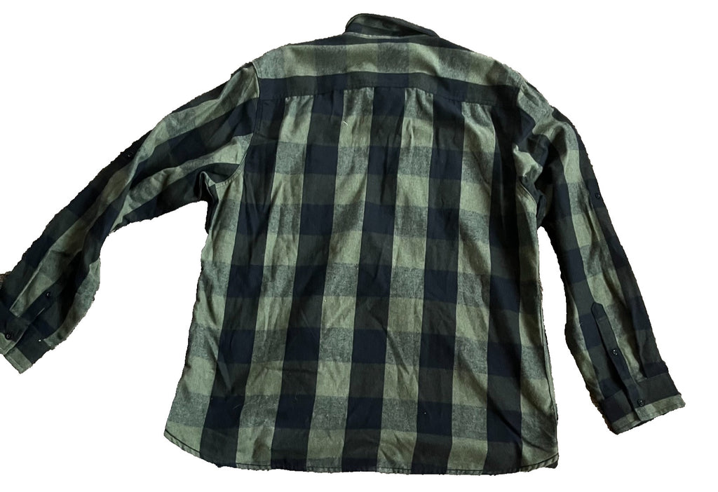 Burnside Flannel Shirt XL – Army Green/Black Plaid B8210