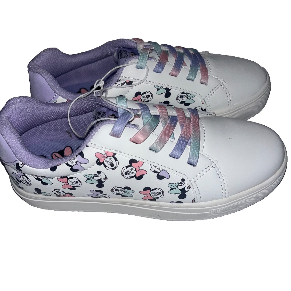 Disney Minnie Mouse White & Purple Sneakers Shoes Girls Size 4 NWT