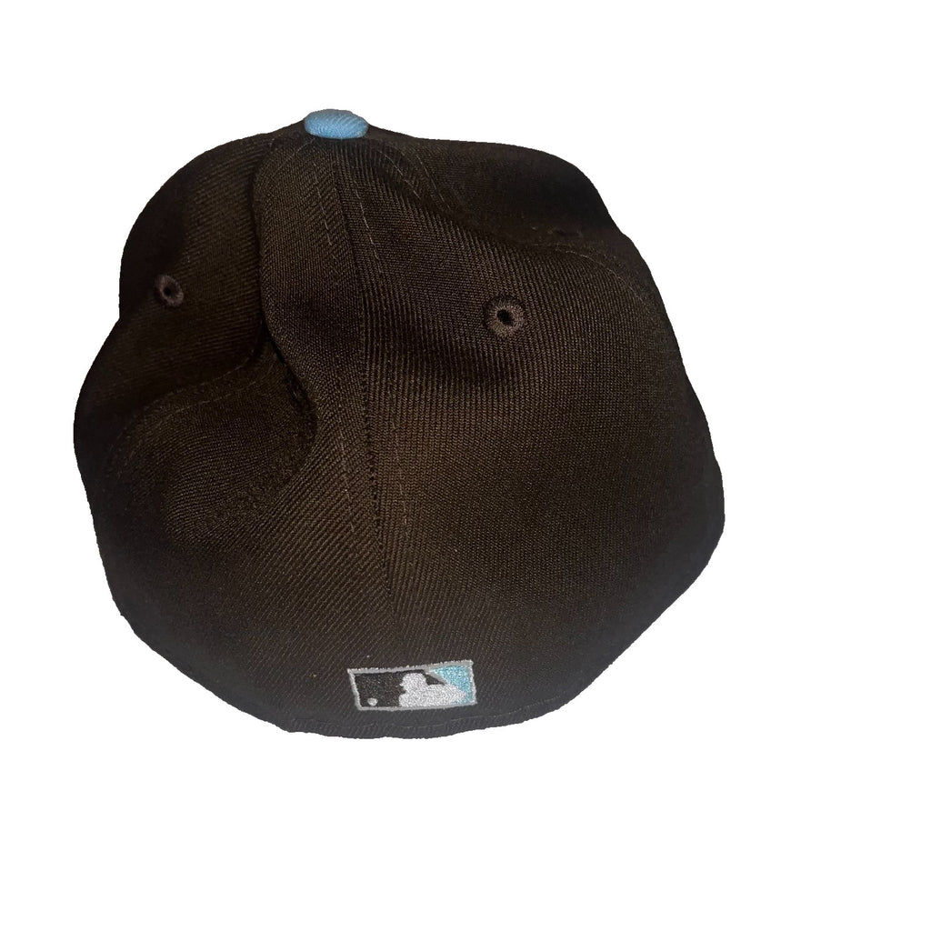 New Era 59FIFTY Pittsburgh Pirate Fitted Hat Black Crown & Light Blue Brim 7 1/4