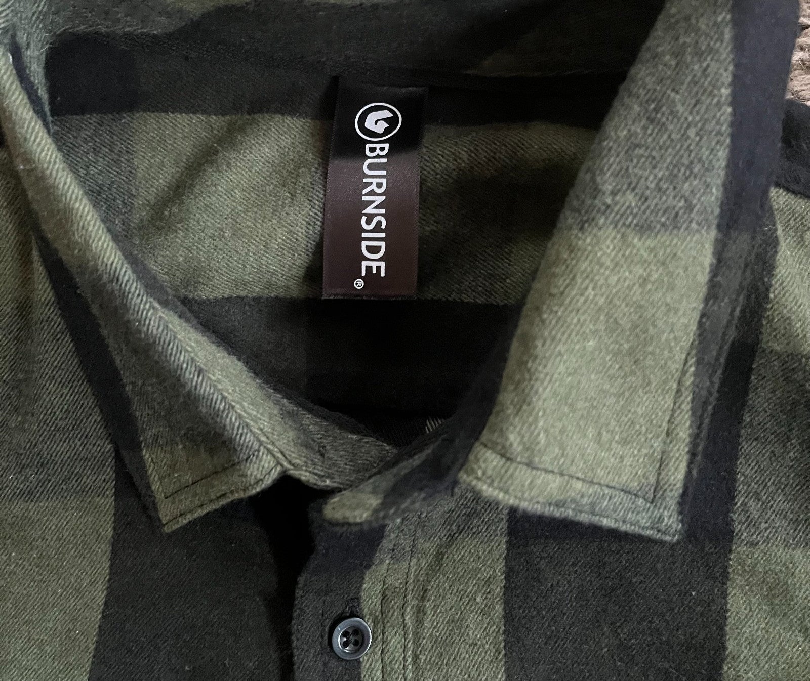 Burnside Flannel Shirt XL – Army Green/Black Plaid B8210