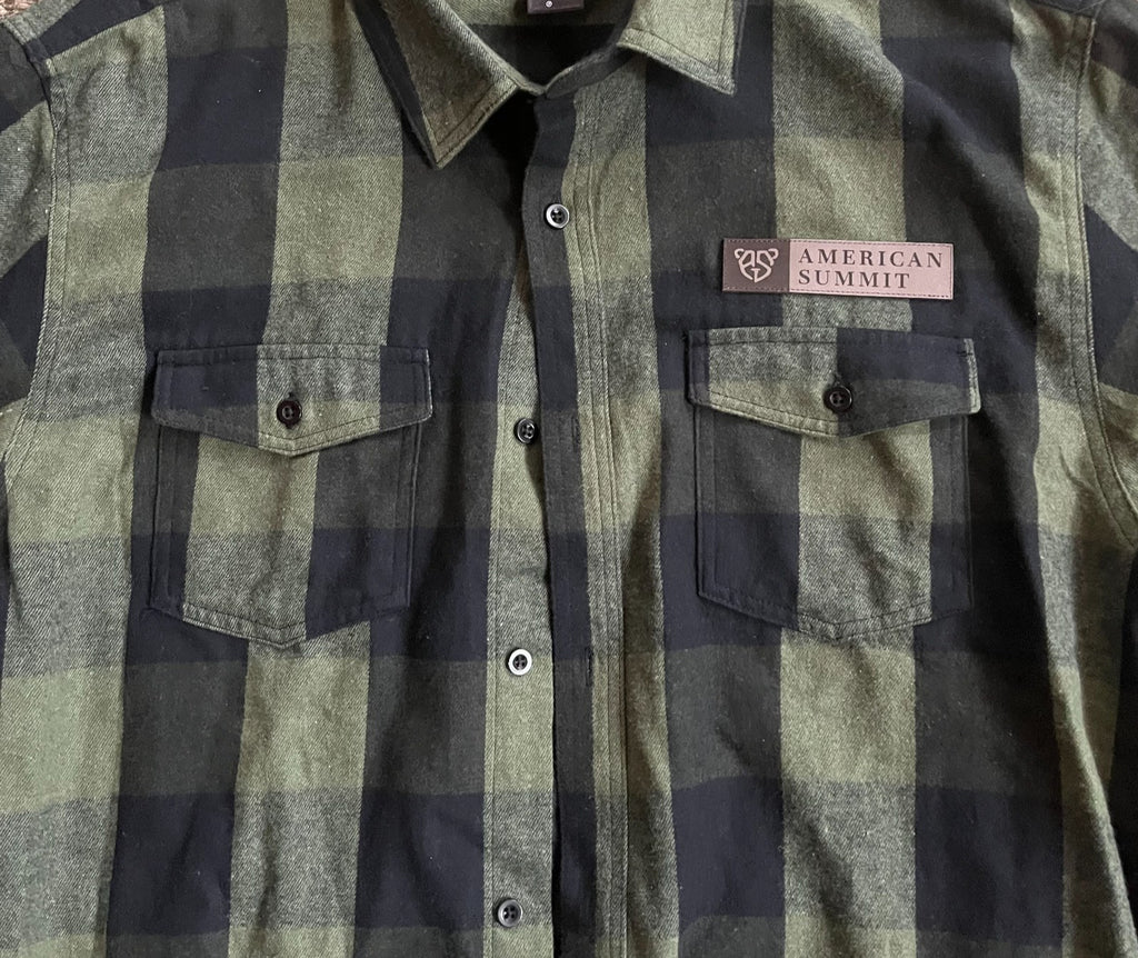 Burnside Flannel Shirt XL – Army Green/Black Plaid B8210