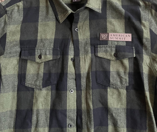 Burnside Flannel Shirt XL – Army Green/Black Plaid B8210
