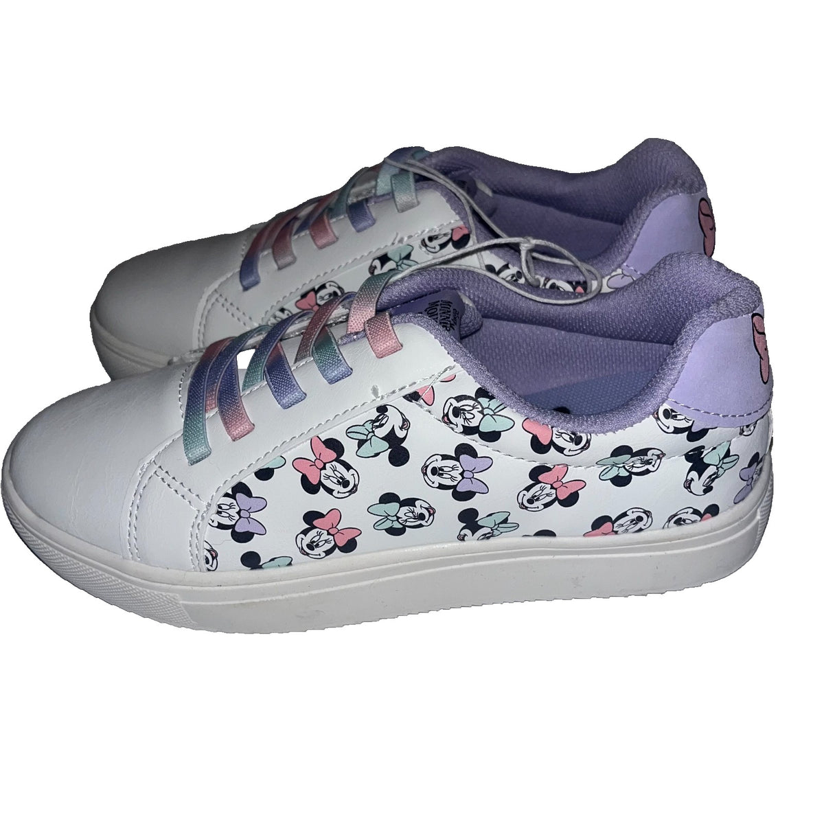 Disney Minnie Mouse White & Purple Sneakers Shoes Girls Size 4 NWT