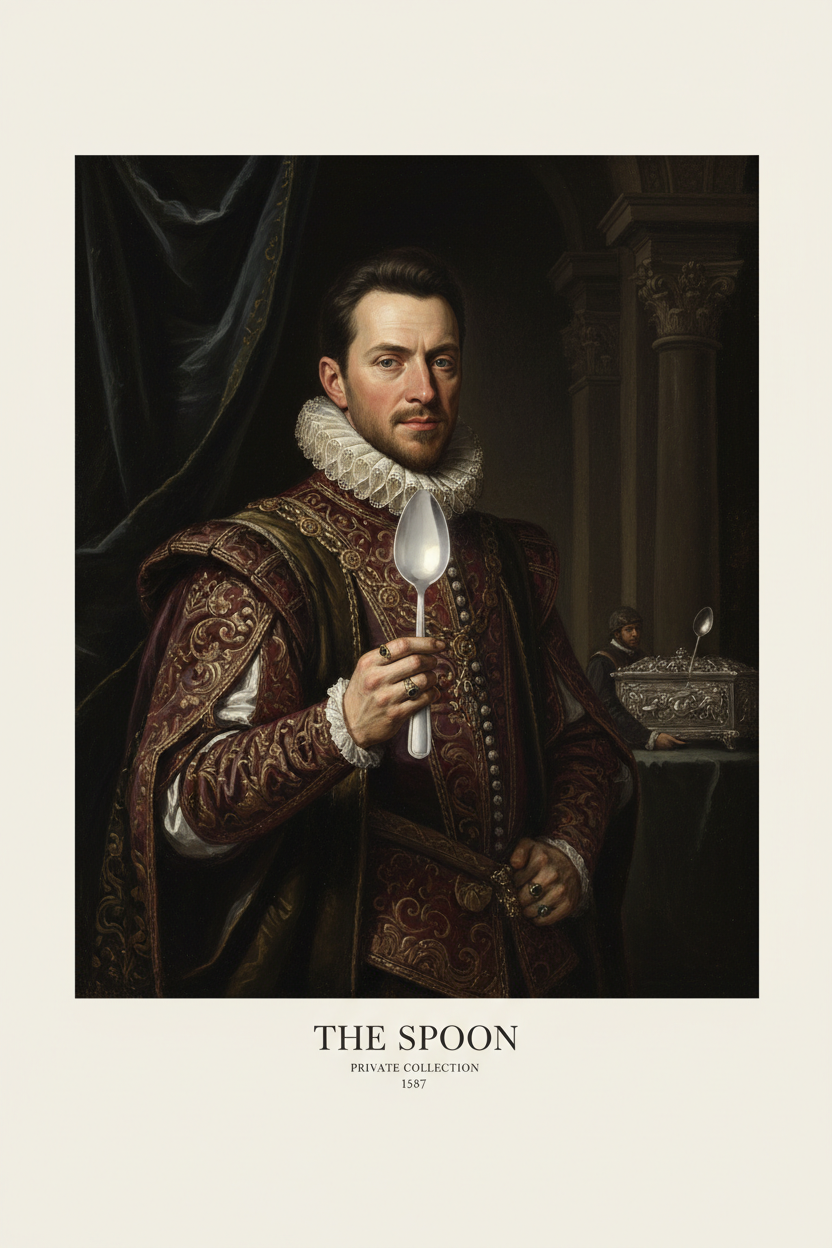 The Man Who Owns A Spoon — Renaissance Portrait Edition Oversized Back Print