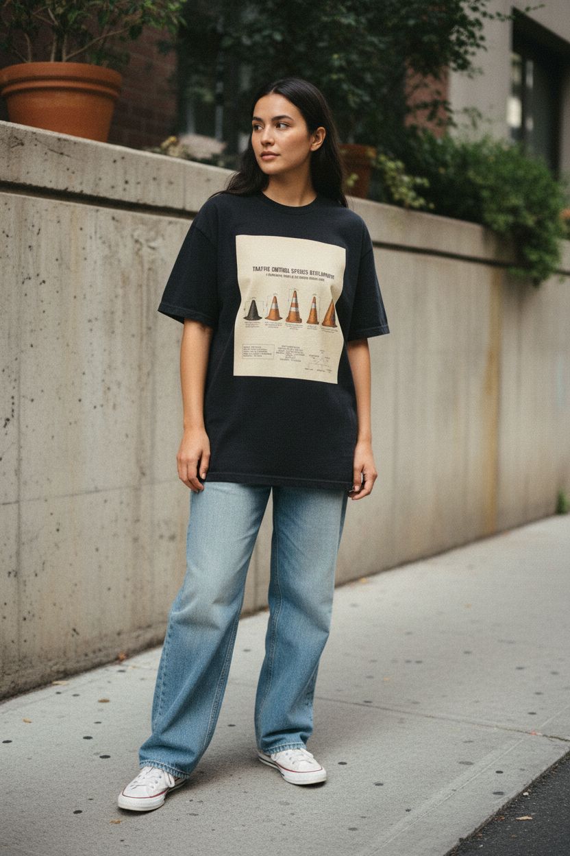 Traffic Cone Tee — Woman, Black